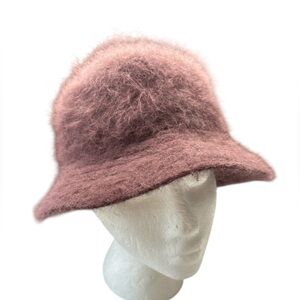 Kolob Furry MOHAIR Fedora Bucket Hat Winter Classic Deep Burgundy Classic Winter